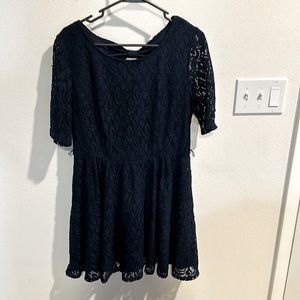 Navy Blue Lace Dress